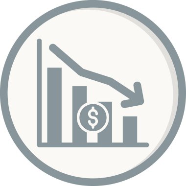 Ekonomik Kriz web simgesi vektör illüstrasyonu