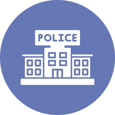Polis binası ikon vektör illüstrasyonu