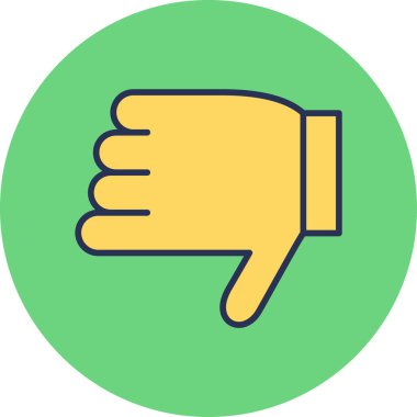 Hoşlanmamak, başparmak simgesi, vektör illüstrasyonu