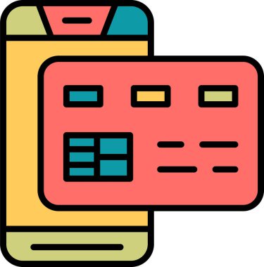 çevrimiçi bankacılık düz vektör simgesi.