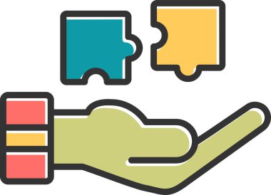 Sorun Çözme simgesi, basit vektör illüstrasyonu