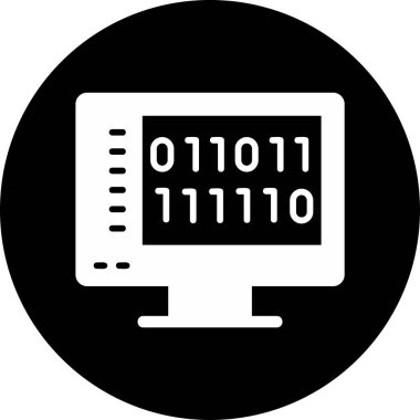 İkili Kod, Web simgesi basit illüstrasyon