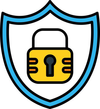 Basit güvenlik simgesi vektör illüstrasyonu