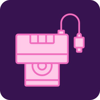 Cd Okuyucu web simgesi, basit vektör illüstrasyonu