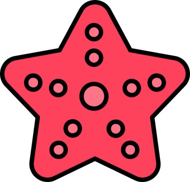 denizyıldızı düz ikon vektör çizimi 