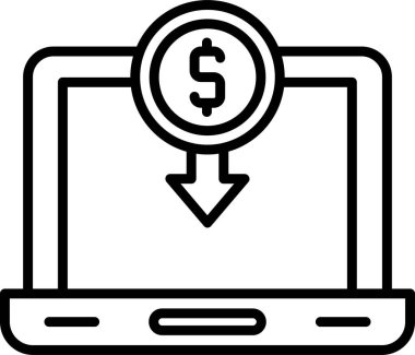 dizüstü bilgisayar simgesi, vektör illüstrasyonu basit tasarım