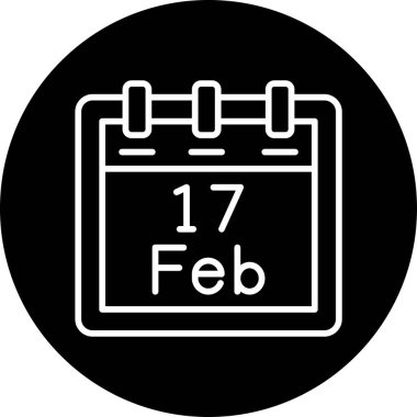 Şubat takvim simgesi tasarımı, web illüstrasyonu