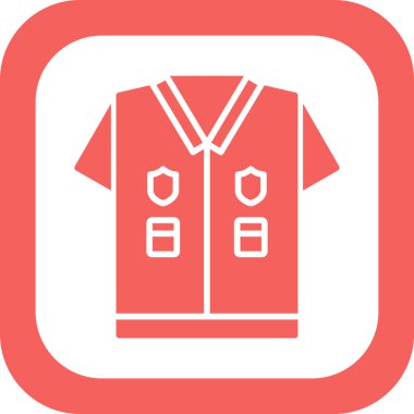 Polis üniforması. Web simgesi basit illüstrasyon