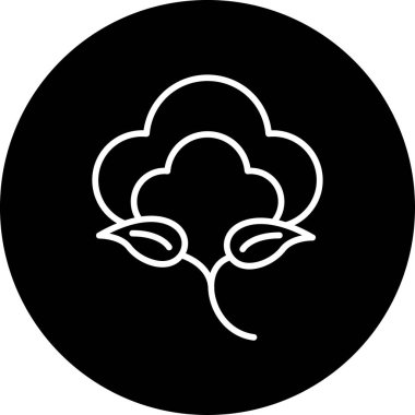 Pamuk bitkisi simgesi, vektör çizimi