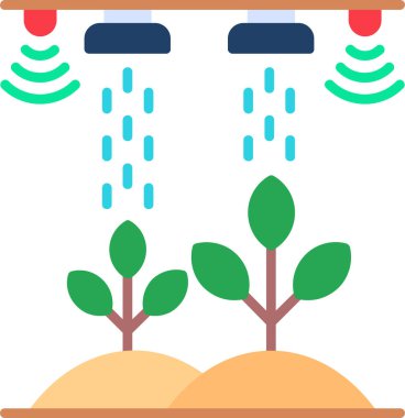 Akıllı bir çiftliğin canlı vektör simgesi, hem kişisel hem de ticari kullanım için tasarlanmıştır..