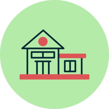 Bungalov. Web simgesi basit illüstrasyon