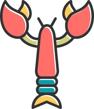 Istakoz. Web simgesi basit illüstrasyon