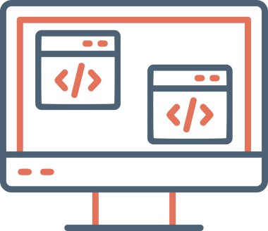 Tarayıcı kodlama programlama simgesi ana hat biçiminde