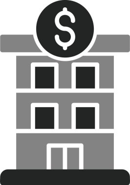 Banka. Web simgesi basit illüstrasyon