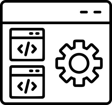 Web simgesi kodlama, illüstrasyon vektör 