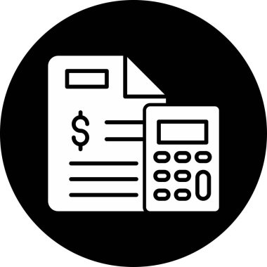 Basit muhasebe düz simgesi vektör illüstrasyonu.