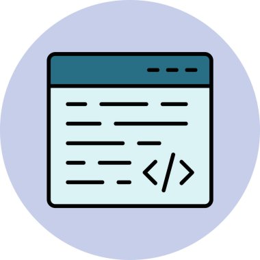 bilgisayar kodlama simgesi, vektör illüstrasyonu