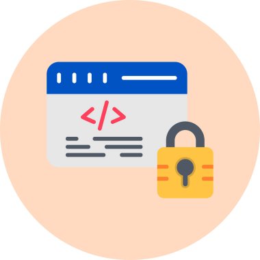 Basit güvenlik simgesi vektör illüstrasyonu