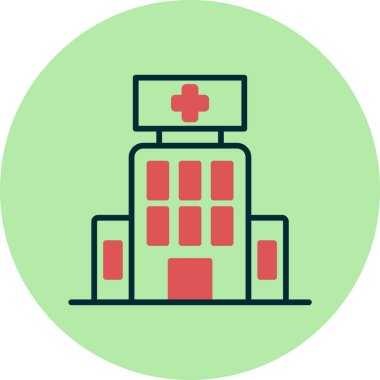 Hastane simgesi, vektör illüstrasyonu basit tasarım