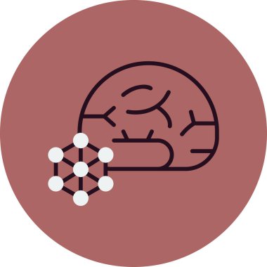 beyin ikonu vektör illüstrasyonu