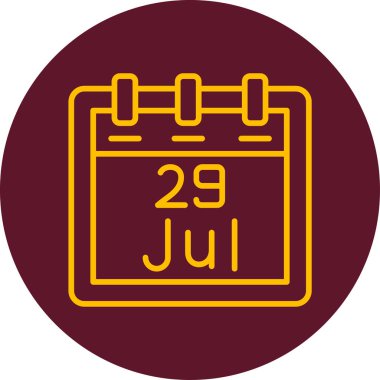 Temmuz takvim ikonu. vektör illüstrasyonu