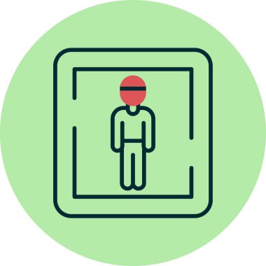 Erkek Tuvaleti İmza Simgesi Vektör İllüstrasyonu 