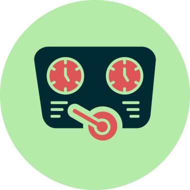 Speedometer web simgesi, vektör illüstrasyonu