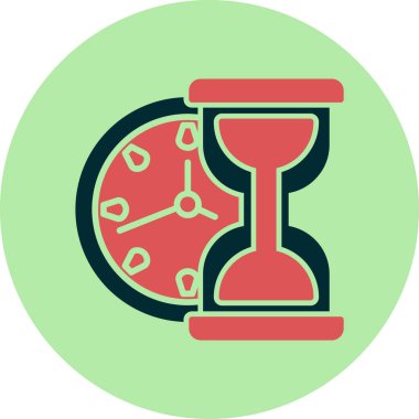 Kum saati simgesi, vektör illüstrasyonu 