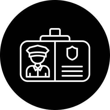 Polis kimliği. Web simgesi basit illüstrasyon