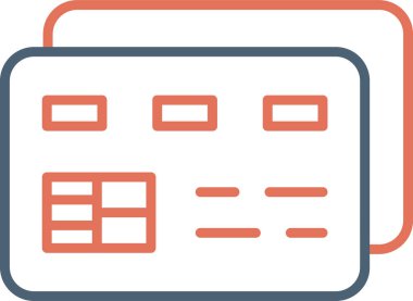 Banka kredi kartı simgesi vektör illüstrasyonu