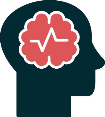 Beyin ikonu vektör illüstrasyonu. Sara nöbeti. 