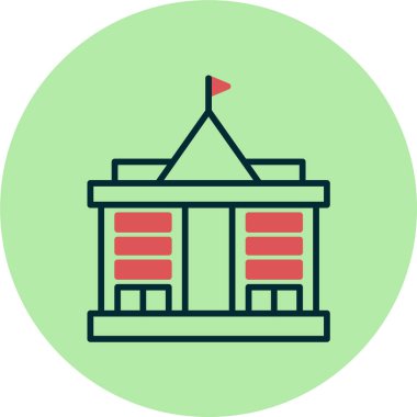 Hükümet binası simgesi, vektör illüstrasyonu