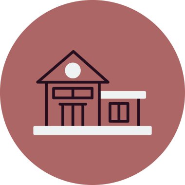 Bungalov. Web simgesi basit illüstrasyon