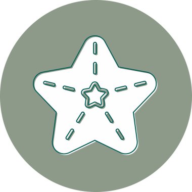 denizyıldızı düz ikon vektör çizimi 