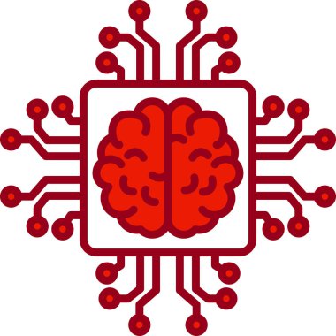 Yapay Zeka web simgesi, vektör illüstrasyonu