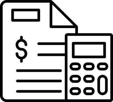 Basit muhasebe düz simgesi vektör illüstrasyonu.