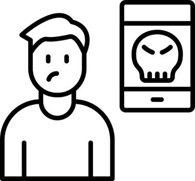 Siber zorbalık web simgesi vektör illüstrasyonu