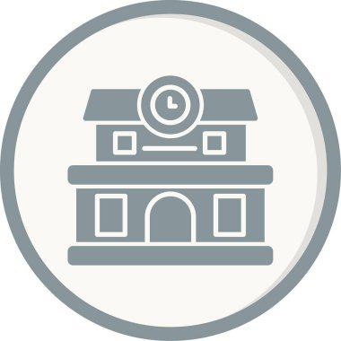 Tren İstasyonu simgesi, vektör illüstrasyonu basit tasarım