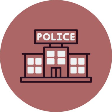 Polis binası ikon vektör illüstrasyonu