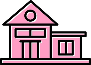 Bungalov. Web simgesi basit illüstrasyon