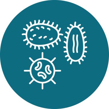 Mikroorganizmalar. Web simgesi basit illüstrasyon