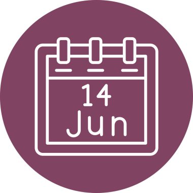 Haziran takvim simgesi. vektör illüstrasyonu