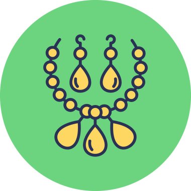 Küpeler ve kolye vektör çizimi