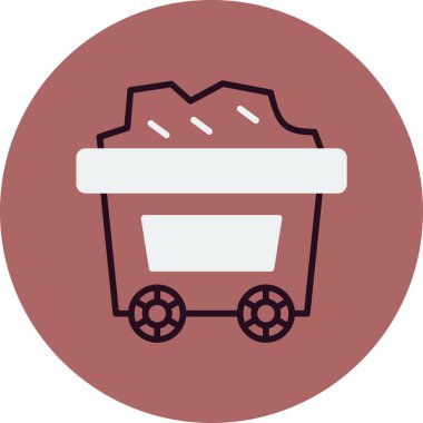 Maden arabası. Web simgesi basit illüstrasyon