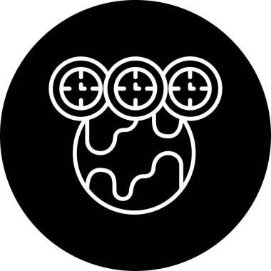 dünya zaman simgesi vektör çizimi tasarımı