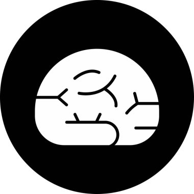 Beyin Simgesi Basit Vektör İllüstrasyonu 