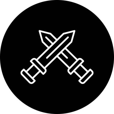 Çapraz kılıç simgesi vektör illüstrasyon 