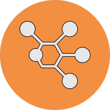 Molekül web simgesi vektör illüstrasyonu