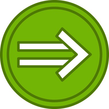 Sağ Ok simgesi, vektör illüstrasyonu 