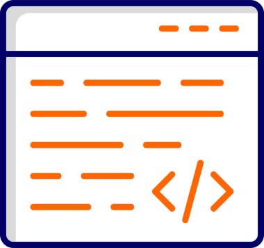 bilgisayar kodlama simgesi, vektör illüstrasyonu